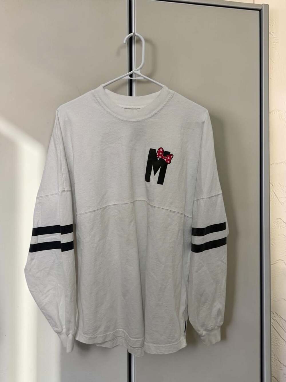 Disney Store Spirit Jersey Minnie Mouse Size M White Long Sleeve